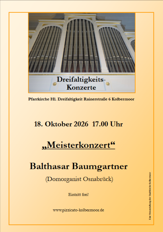 am Kirchweihsonntag spielt Hausl Baumgartner ein Orgelkonzert bei uns in Kolbermoor.