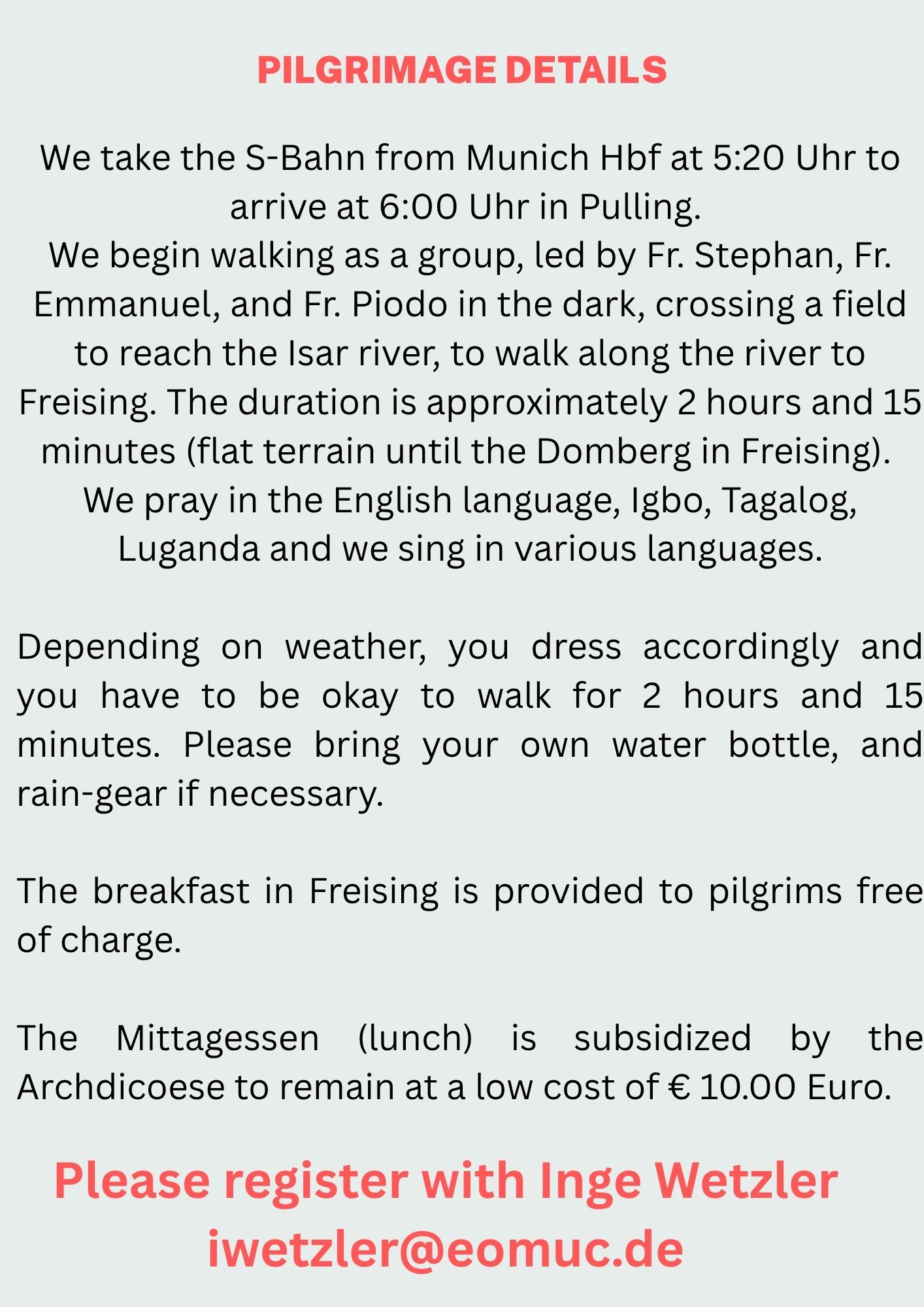 Saint Korbinian Festivities<br/>Pilgrimage Details