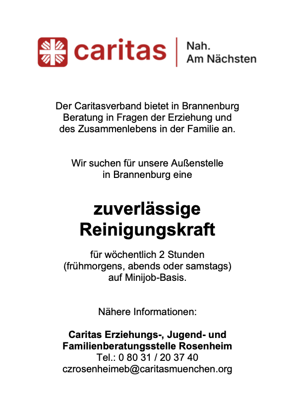 Stellenausschreibung Caritas BB