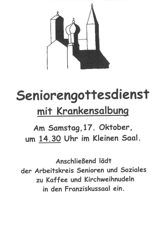 Seniorengottesdienst mit Krankensalbung