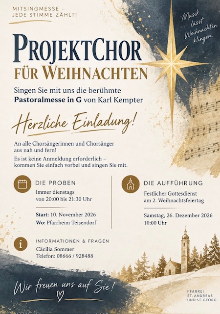 Projektchor Weihnachten 2026