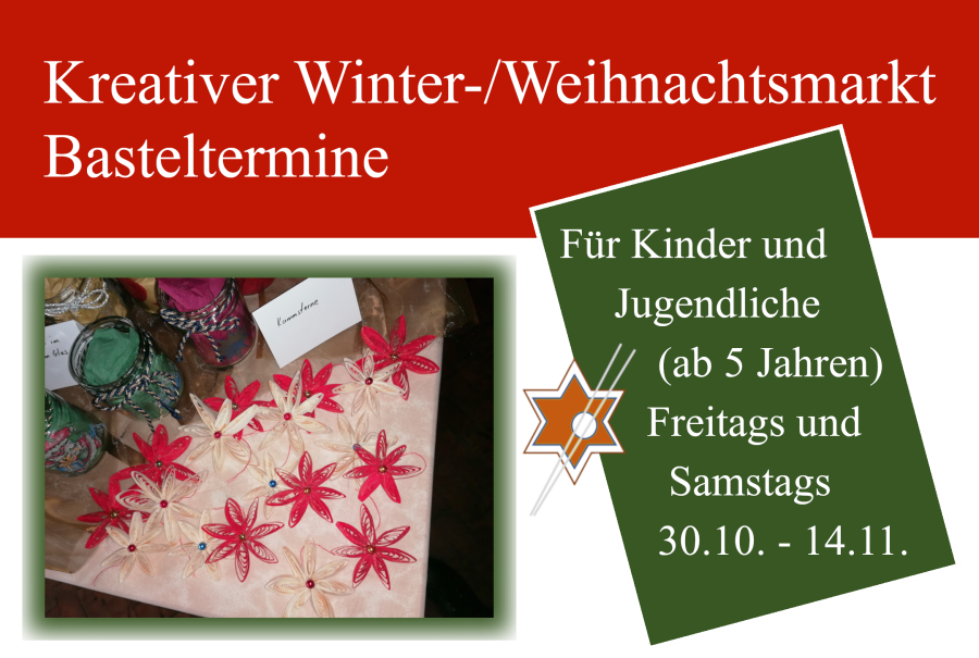 Einladung zum Kinderbasteln für den Weihnachtsbasar
