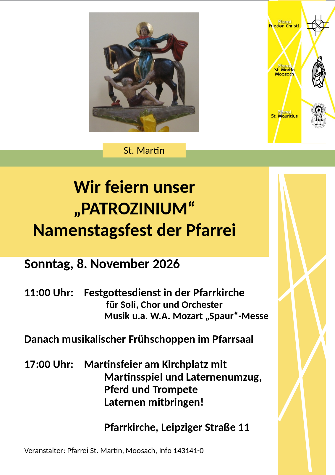 Plakat für Angebot zum Patrozinium St. Martin 2026